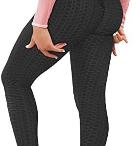 AIMILIA Butt Lifting Anti Cellulite Leggings for Women High Waisted Yoga Pants Workout Tummy Control Sport Tights