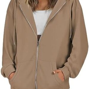 ANRABESS Womens Oversized Zip Up Hoodies Long Sleeve Fall Casual Sweatshirts Jacket Trendy Y2k Hoodie with Pocket