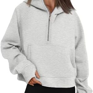 AUTOMET Half Zip Sweatshirts Cropped Hoodies Fleece Womens Quarter Zip Up Pullover Sweaters Fall Outfits 2023 Winter Clothes