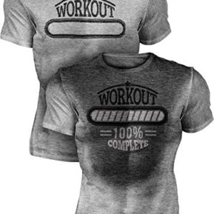 Actizio Men's Workout Shirt Sweat Activated Motivational Exercise Gym Moisture Wicking Fitness - Workout Complete