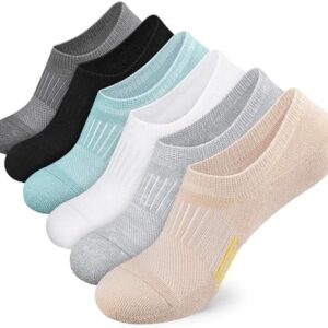 Airacker No Show Socks Womens Athletic Cushioned Low Cut Sports Running Ankle Socks for Women 6 Pairs