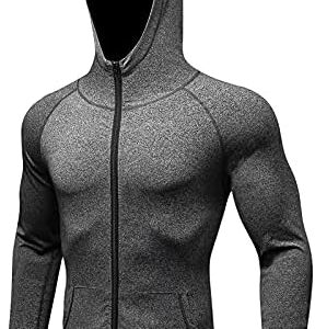 Athletic Hoodies for Men Zip Up Hooded Sweatshirt Long Sleeve Lightweight Active Running Fitness Gym Pullover Tops