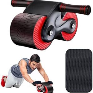 Automatic Rebound Abdominal Wheel Kit - Ab Roller Workout Equipment, Exercise Equipment for & Core Strength Training, Home Gym Fitness Machine with Knee Pad Accessories Men Women