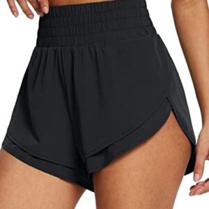 BALEAF Women's High Waisted Athletic Running Shorts with Liner 3" Workout Sports Shorts Quick Dry