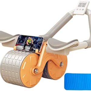 Bemmer Automatic Rebound Ab Abdominal Exercise Roller Wheel - Core Strength Trainer, Ab Workout Equipment, Dual Wheel Design, Fitness Home Gym Exercise Tool for Abs, Core