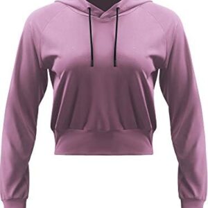 CADMUS Women's Casual Long Sleeve Crop Top Sweatshirt Hoodies for Running 1 or 2 Pack