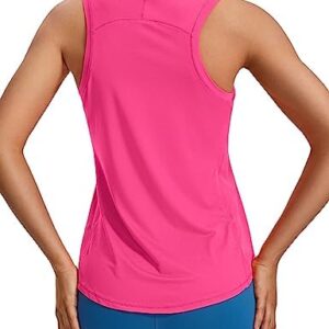 CRZ YOGA Lightweight Tank Top for Women Racerback Sleeveless Workout Tops High Neck Athletic Running Shirts