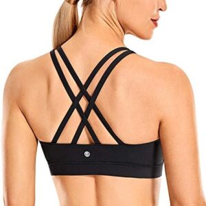 CRZ YOGA Women's Strappy Sports Bras Fitness Workout Padded Yoga Bra Criss Cross Back