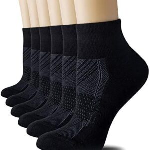 CS CELERSPORT 6 Pairs Women's Running Ankle Socks Athletic Sport Socks Cushioned