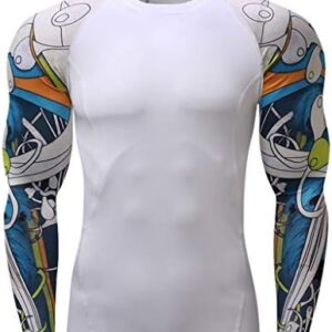 Casual Long Print Sleeve Blouse Yoga Top Sport Fitness T-Shirt Men's Fashion Men's Blouse Office Shirts for Men