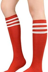 Century Star Women's Knee High Socks Athletic Thin Stripes Tube Socks High Stockings Outdoor Sport Socks