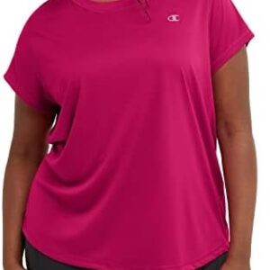 Champion Women's Plus Size Crewneck Sport T Shirt, Plus Size Moisture-wicking Tee Shirt for Women