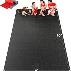 Crostice Large Workout Mat, Upgraded 7mm Large Exercise Mat, Non-Slip Gym Mat, Mat for Yoga, Cardio, Fitness, Pilates, Strength, High Density, Protect Your Joint, Floors and Carpet, for Most Exercise