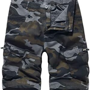 DASAYO Camo Cargo Shorts for Men Relaxed Fit Casual Camouflage Work Shorts with Multi Pockets Summer Hiking Shorts