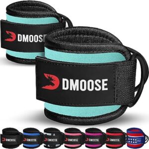 DMoose Ankle Strap for Cable Machine - One Size Fit with Premium Padding, Workout Kickback Ankle Cuffs, Ankle Bands for Working Out, Booty Workouts, Leg Extension, Hip Abductors & Lower Body Exercises