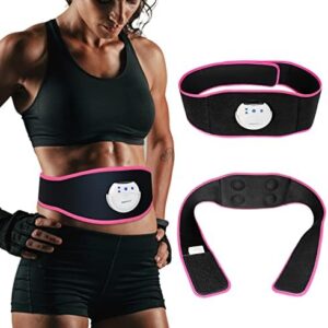 Famidoc Waist Trimmer Belt Ab Stimulator EMS Fitness Muscle Trainer Toning Belts for Men Women Training Device for Muscles Stomach Workout Massger Red