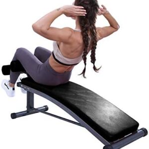 Finer Form Gym-Quality Sit Up Bench with Reverse Crunch Handle - Solid Ab Workout Equipment for Your Home Gym. More Effective than an Ab Machine or Ab Roller. Get a Great Abdominal Workout at Home