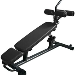 Finer Form Semi-Commercial Sit-Up Bench For Core Workouts and Decline Bench Press. Adjustable Weight Bench with Reverse Crunch Handle with 4 Adjustable Height Settings. Great Ab Workout Equipment