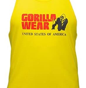 GORILLA WEAR Classic Tank Top for Gym Workouts Bodybuilding and Fitness T-Shirts for Men in Yellow