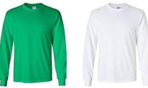 Gildan Men's Heavy Cotton Long Sleeve T-Shirt, Style G5400, 2-Pack