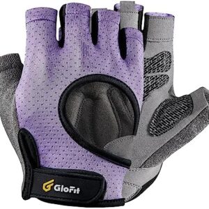 Glofit Workout Gloves for Women and Men, Weight Lifting Gloves Anti-Slip Padded Palm, Light Weight Fingerless Powerlifting Fingerless Gym Gloves for Exercise, Fitness, Training, Cycling