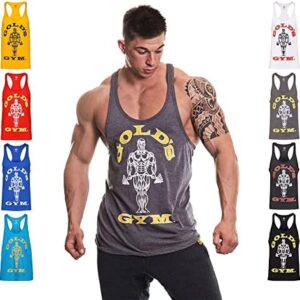 Gold's Gym 2018 Muscle Joe Premium Stringer Vest Mens Fitness Training Gym Y-Back Tank Top