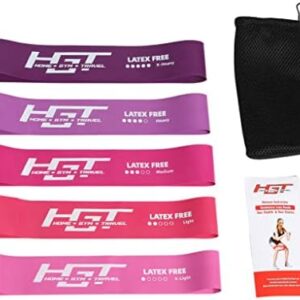 HGT Resistance Bands Set - Latex-Free Booty Bands for Women & Men - Supports Stretching, Yoga, PT, Glutes & Legs Training - Exercise Equipment for Home/Gym Workouts