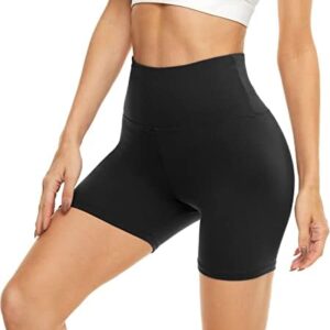 HIGHDAYS Women’s High Waist Biker Shorts - 5” Tummy Control Stretch Workout Shorts for Yoga Running Athletic Gym