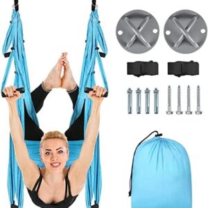 HITIK Aerial Yoga Swing Set Anti Gravity Yoga Hammock for Outdoor and Indoor Inversion Therapy Flying Sling Set (with Ceiling Mount Accessories)