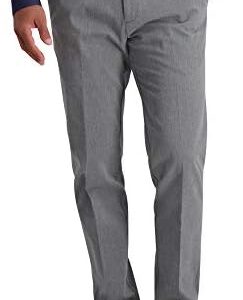 Haggar Men's Iron Free Premium Khaki Slim-Straight Fit Flat Front Flex Waist Casual Pant