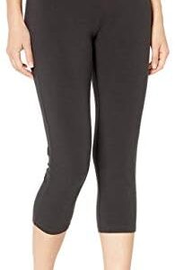 Hanes Women's Capri Leggings, Stretch Cotton-Spandex Leggings, High Waist Women's Sports Leggings, 22"