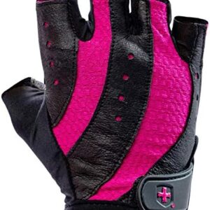 Harbinger Women's Pro Gloves with Vented Cushioned Leather Palm for Weightlifting, Training, Fitness, and Gym Workouts