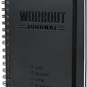 Hardcover Fitness Journal Workout Planner for Men & Women - A5 Sturdy Workout Log Book to Track Gym & Home Workouts