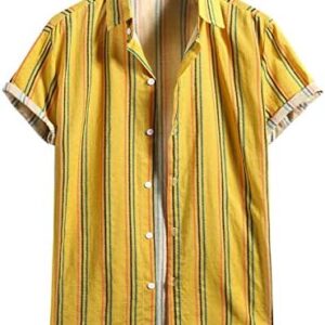 Hawaiian Shirts for Men,Men Shirt Cotton Short Sleeve Casual Stylish Top Shirts Big and Tall Tee Shirts for Men