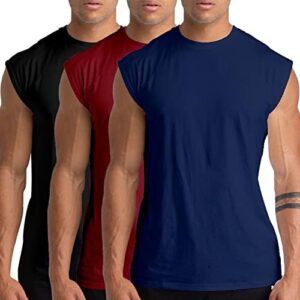 Holure 3 Pack Men's Gym Tank Tops Workout Sleeveless T-Shirts Athletic Muscle Tank Training Bodybuilding Shirts