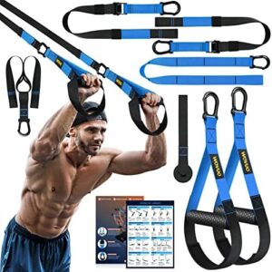 Home Resistance Training Kit, Bodyweight Resistance Straps for Full-Body Workout, 2 Adjustable Workout Straps with Handles, Door Anchor, Supports Up to 500Lbs, All-in-ONE Home Gym Equipment