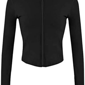 Hongsui Women's Lightweight Full Zip Jackets Yoga Slim Fit Workout Jacket with Thumb Holes