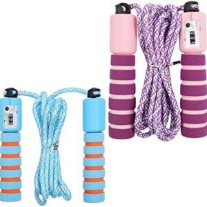 IAMGlobal Kids Jump Ropes, Jumping Rope, Adjustable Soft Skipping Rope, Kids Fitness Equipment with Foam Handles for Kids, Children, Students (2 Pack)