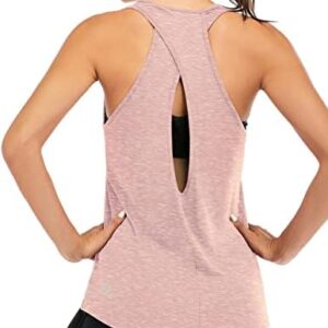 ICTIVE Womens Cross Backless Workout Tops for Women Racerback Tank Tops Open Back Running Tank Tops Muscle Tank Yoga Shirts