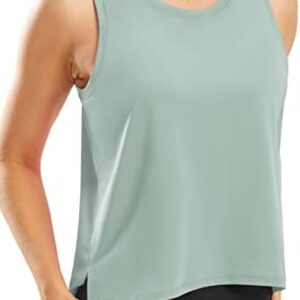 Ice Silk Crop Workout Tank Tops for Women Cool-Dry Sleeveless Loose Fit Yoga Shirts Running Gym Athletic Tops for Women