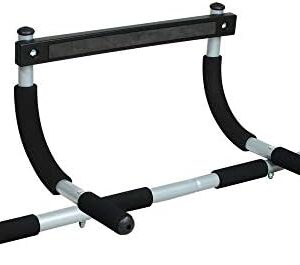 Iron Gym Pull-Up Bar - Total Upper Body Workout Bar for Doorway, Adjustable Width Locking, No Screws Portable Door Frame Horizontal Chin-up Bar, Fitness Exercise