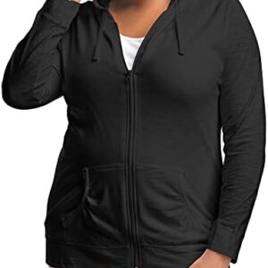 JUST MY SIZE Women's Plus Size Full, Lightweight Zip-up Hoodie