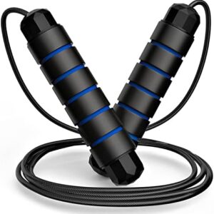 Jump Rope, Tangle-Free Rapid Speed Jumping Rope Cable with Ball Bearings for Women, Men, and Kids, Adjustable Steel Jump Rope Workout with Foam Handles for Fitness, Home Exercise & Slim Body