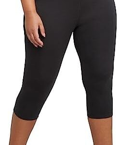 Just My Size Women's Leggings, Women's Plus Size Stretch Jersey Capri Leggings, JMS Women's Plus Size Capris