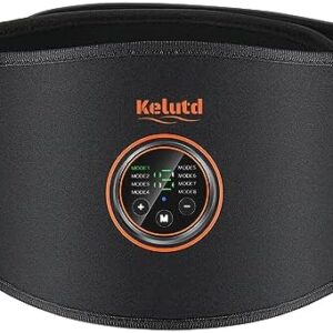 Kelutd Abs Stimulator Belt-FDA Cleared EMS Massager Abdominal Toining Fitness Belt without GEL SHEET Tactical Abs Power Muscle Toner Workout Men Women & Bodybuilders USB Rechargeable Black KLT-07