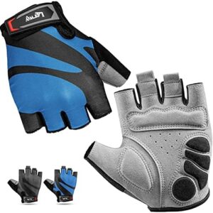 LERWAY Cycling Gloves Mountain Bike Gloves: Touch Screen Half Finger Gloves Lightweight MTB Bicycle Gloves for Men Women Breathable Anti-Skid Shock-Absorbing Padded Gloves for Summer Biking Running