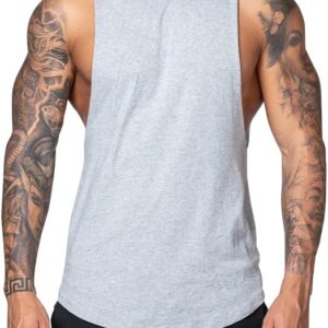 LONGBIDA Men's Tank Tops Workout Sleeveless Gym Shirt Bodybuilding Fitness Muscle T-Shirts