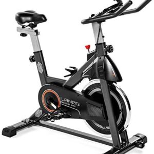 Lanos Exercise Bike, Stationary Bike for Indoor Cycling | The Perfect Exercise Bikes for Home Gym | Indoor Exercise Bike for Men and Women | Stationary Bike | Comfortable Seat Cushion, Silent Belt Drive, iPad Holder