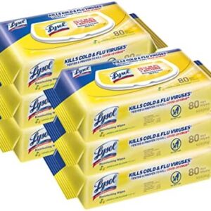 Lysol Disinfectant Handi-Pack Wipes, Multi-Surface Antibacterial Cleaning Wipes, for Disinfecting and Cleaning, Lemon and Lime Blossom, 480 Count (Pack of 6)