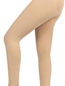 MD FootThera Compression Pantyhose Women 8-15mmHg Opaque Footless Stocking Medical Quality Graduated Support Hose for Vericose Veins (Nude, L)